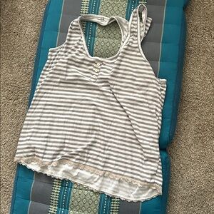 Striped Gray and White Tank Top